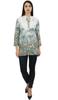 Phagun Women's White Floral Digital Printed Long Sleeve Tunic Casual Top -