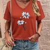 Little Daisy Printed Short-sleeved T-shirt for Women's Casual Tops