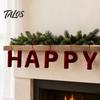 Decorative Letters for Fireplace Christmas Flocked Letter Ornaments, Red Merry Velvet Hanging Ornaments Decoration Xmas Tree, Holiday Party,