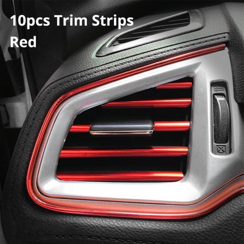 10 шт., вентиляционная решетка, переключатель, обод, наклейка, U-образный стиль, декоративная полоса для кондиционера, интерьер, экстерьер, сделай сам, стайлинг автомобиля