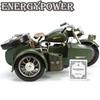 EnergyPower Changjiang 750 Vintage Bike 36cm Large Size Steel Model Deluxe Edition Handmade Finished Product Scale Retro Motorcycle Sidecar Military