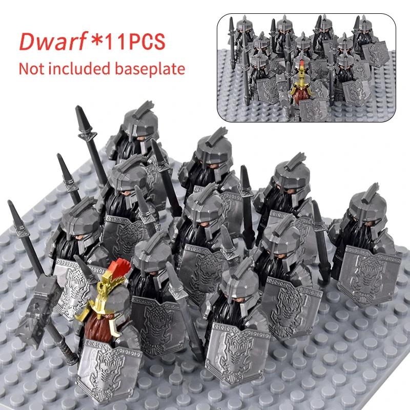 MOC Средневековый Гном Воин Эльфы Рыцари lotr Фигурки Строительные Блоки Аксессуары Броня Щит LOTR DIY Игрушки Для Детей подарок