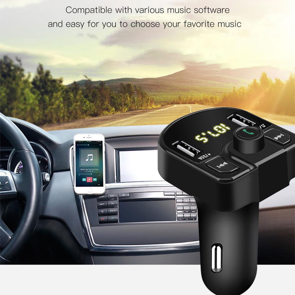 Bluetooth Fm Transmitter USB Aux Modulator Handsfree Car Kit Car Audio Mp3 Player 3.1A Fast Charge Dual Usb Car Charger Adapter