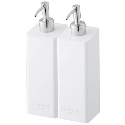 Магнитный диспенсер Yamazaki Tower с магнитными многоразовыми бутылками для шампуня и 4258 и 4260 Двусторонний (Набор 2) - Кондиционер, Белый,