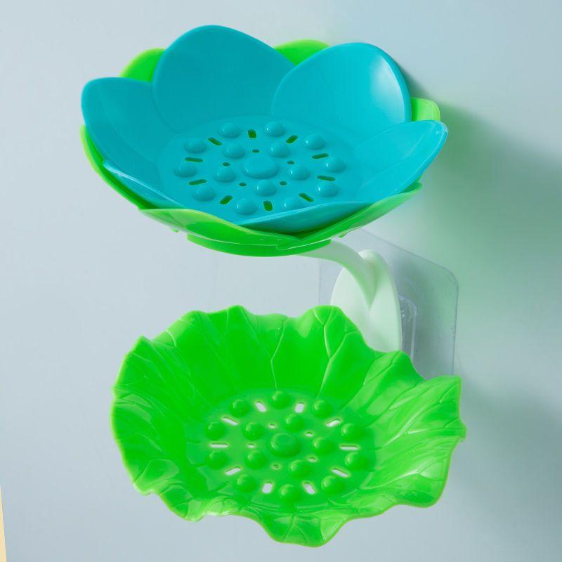 Креативная мыльница, настенная коробка для мыла с цветами, неперфорированная сливная стойка для ванной комнаты, бытовая мыльница для хранения