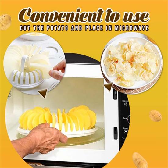 Microwave Potato Chip Maker Homemade Potato Chip Crisper Healthy Veggie Chips Vegetarian Vegan