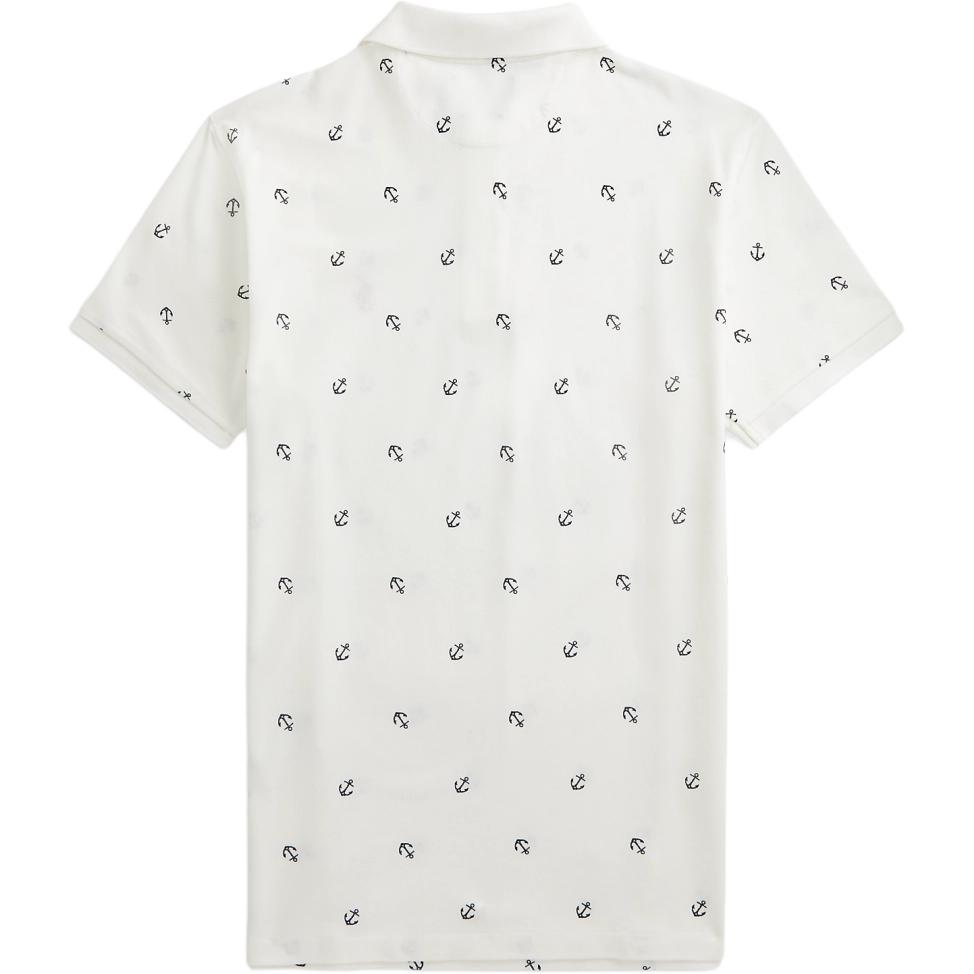 Polo Ralph Lauren SS25 Вышитое лого маленькой лошади, Морской принт, Футболка-поло с коротким рукавом, Мужские топы MNPOKNI1N821190-100