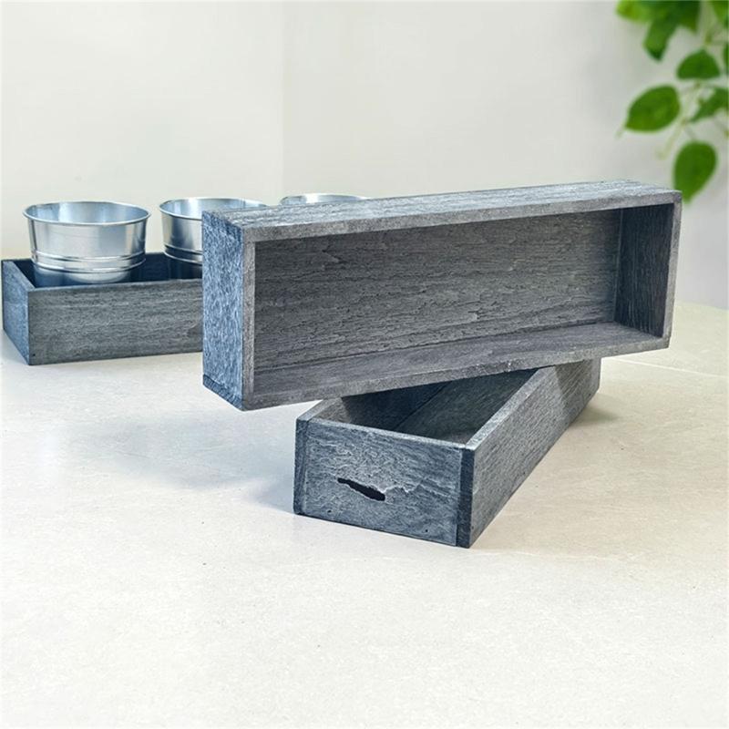 Handmade Trough Succulent Planter Craft Ornament for Desktop Landscaping Desktop Trough Decorations Planter Landscaping