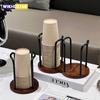 Disposable Cup Storage Holder Rack Shelf Water Tea Cups Wood Dispenser with Longer Stick Mug Display Stand Organizer Supplies