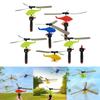 6pcs/set Pull String Helicopter Toy Random Color Recommended for Children 3 and Up Wonderful for Outdoor Fun Gatherings