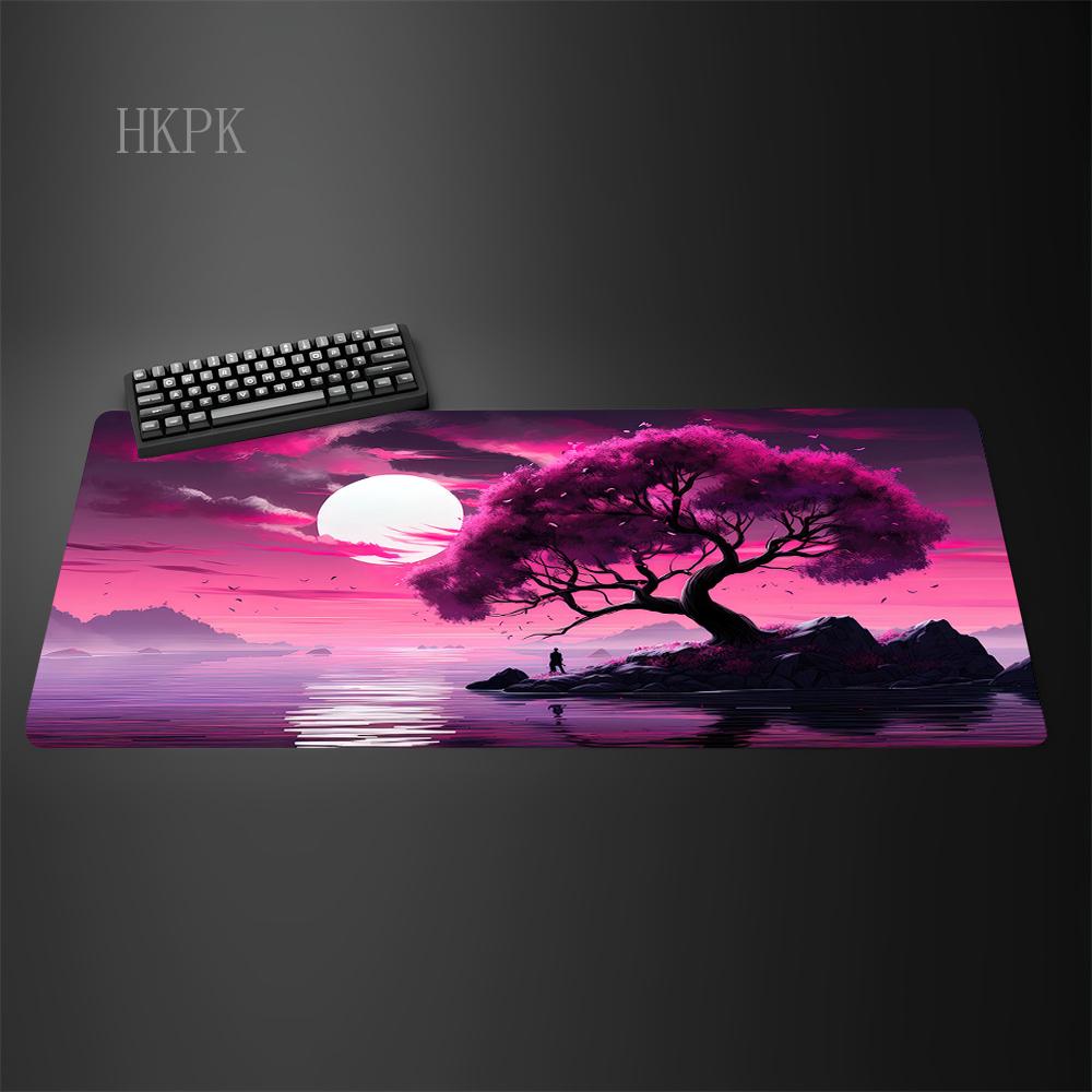 Pink Sakura Mouse Pad XXL Pc Gaming Office Mats Japanese Style Large Bonslip Base Desk Mat Art Rugs Laptop Gamer Table Cushi