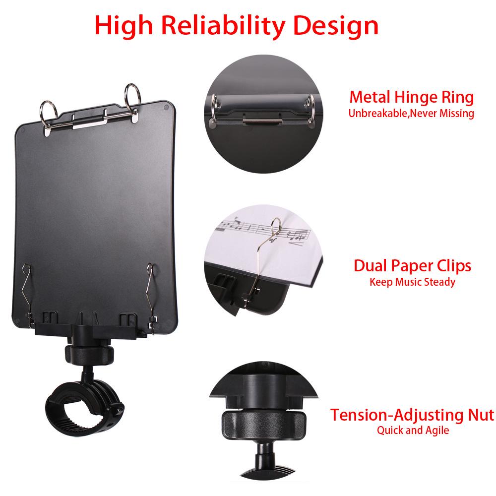 Portable Black Trumpet Marching Lyre Music Clip Stand