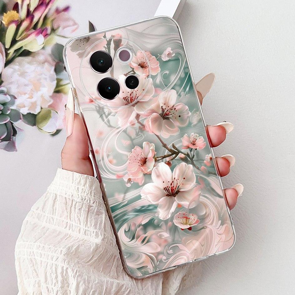 For Vivo V40 Lite 5G Case Transparent Silicone Soft TPU Back Cover Lovely Heart Case For Vivo V40Lite 5G V2341 Shockproof Bumper