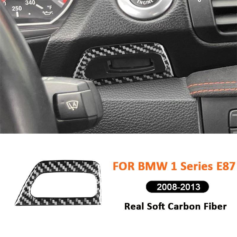 Для BMW 1 серии E87 2008-2013 Декоративная наклейка на рамку декоративного переключателя зажигания автомобиля из углеродного волокна Автомобильные аксессуары для интерьера