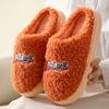 Модные женские плюшевые тапочки с буквами, зимние модные мягкие домашние теплые туфли из овечьей шерсти, хлопковые туфли, домашняя плоская подошва, нескользящая повседневная обувь