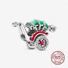 925 Sterling Silver Green Series Flower Tree Apple Pendant Diy Fine Beads Fit Original Fashion Charms Bracelet Women Jewelry