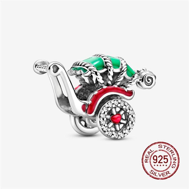 925 Sterling Silver Green Series Flower Tree Apple Pendant Diy Fine Beads Fit Original Fashion Charms Bracelet Women Jewelry