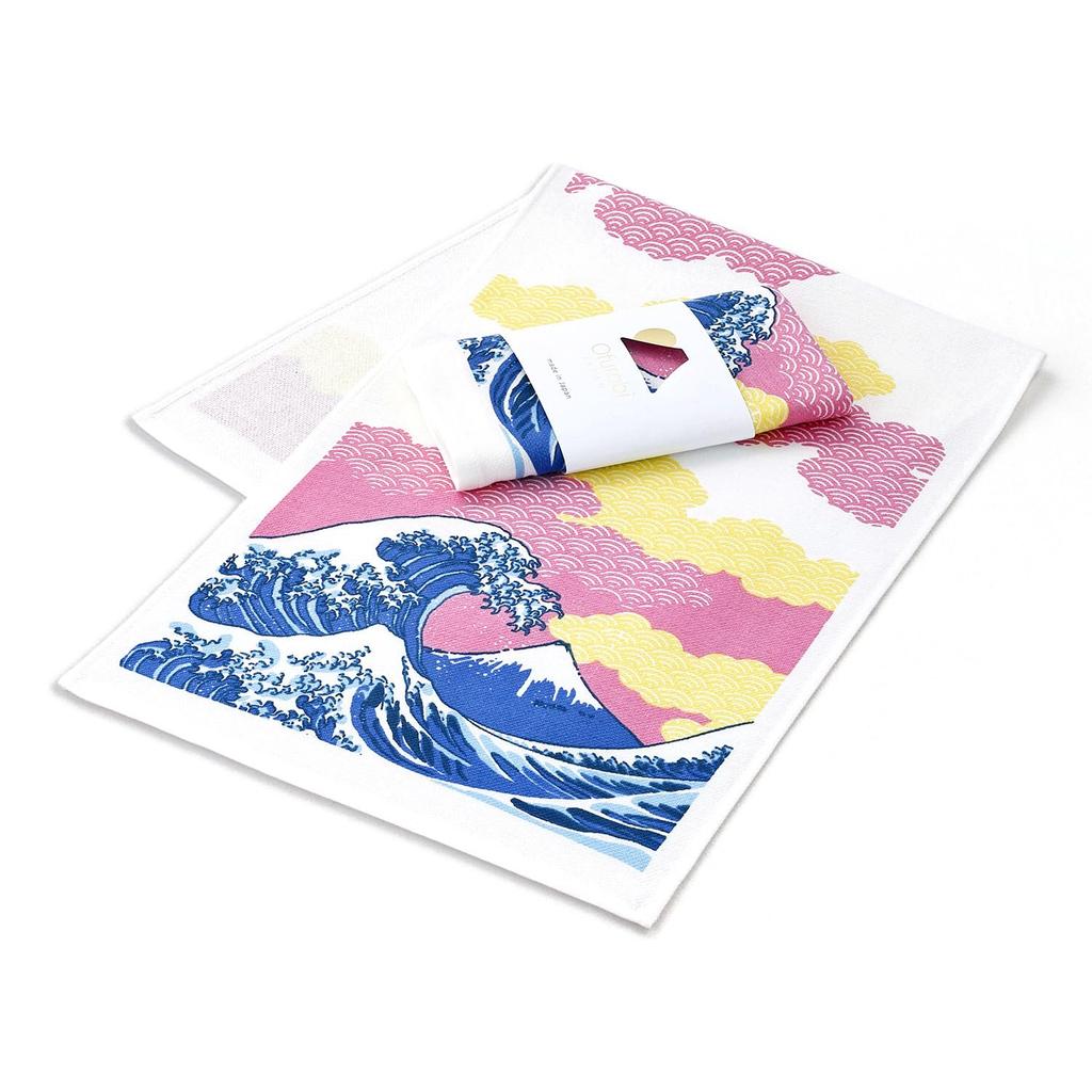 Towel Tenugui 34 x Museum, Japanese-Made Towel, Ofurobi, Shonan, Pink, 100% Cotton, Approx. 90cm, 23-5172090