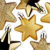 Shatterproof Christmas tree baubles, golden stars, 6/5 cm, 16 pcs.