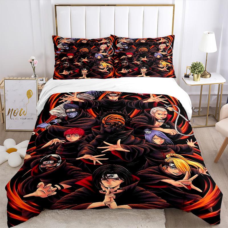 3pcs Naruto Characters Bedding Set: Perfect for Bedroom or Guest Room. Soft and Comfortable with No Core Included yy251009205