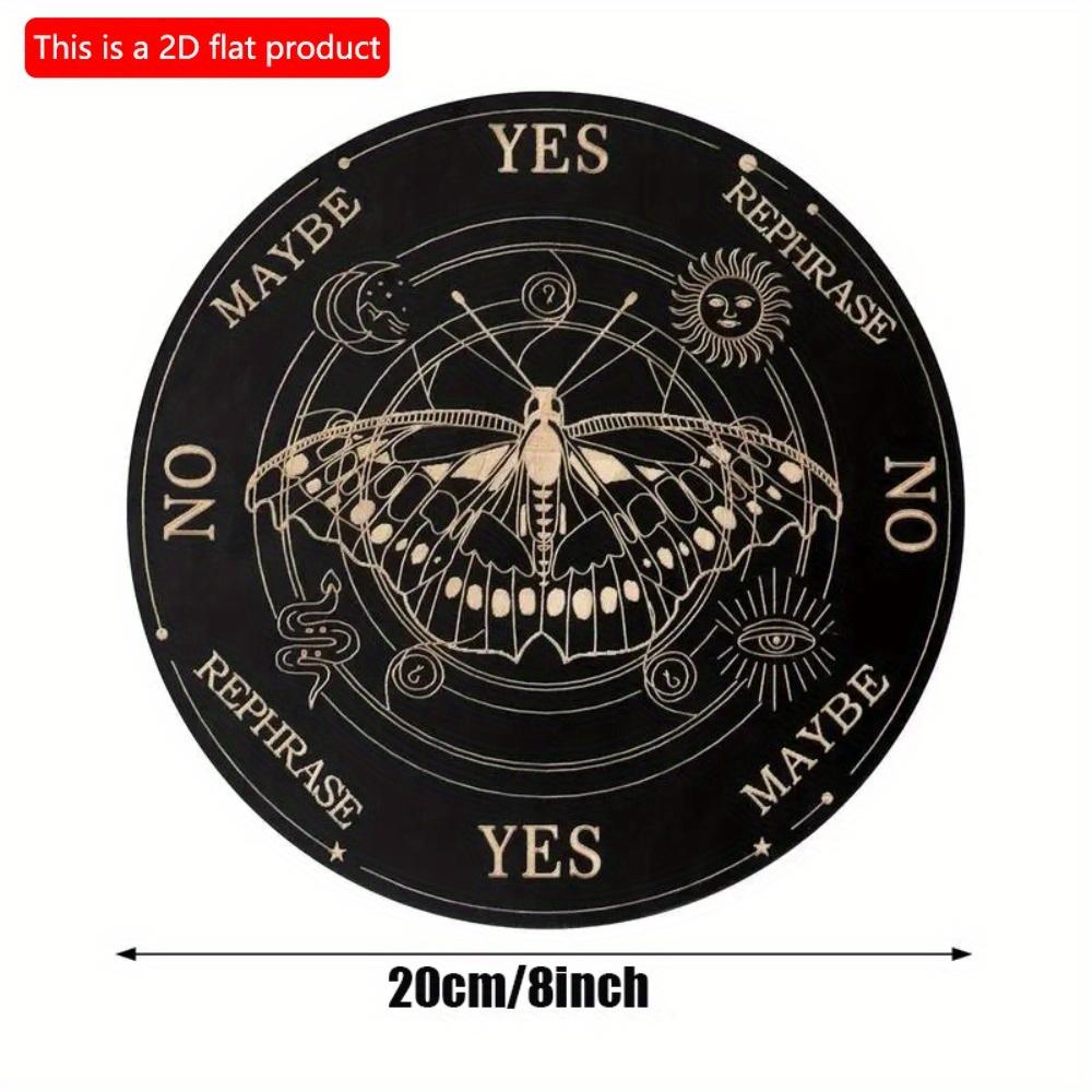 1 шт. 2d плоский деревянный маятниковый коврик для спиритических сеансов - 20 см игровая доска для гаданий из дерева и общения, игрушки для предсказаний, принадлежности для ведьмовских ремесел для начинающих