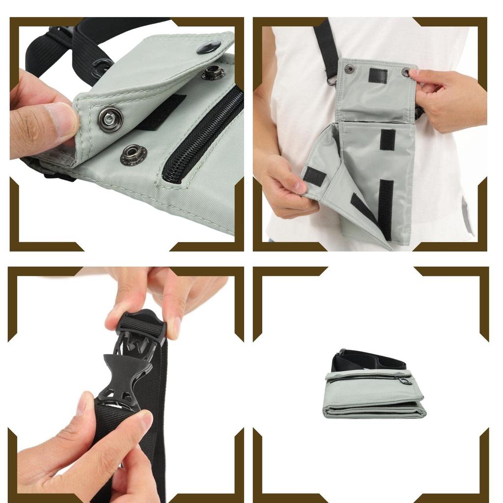 passport security waterproof nylon smartphone design for men and women Neck-hanging case, pouch, anti-skimming, lightweight, pouch, 3-way (green)