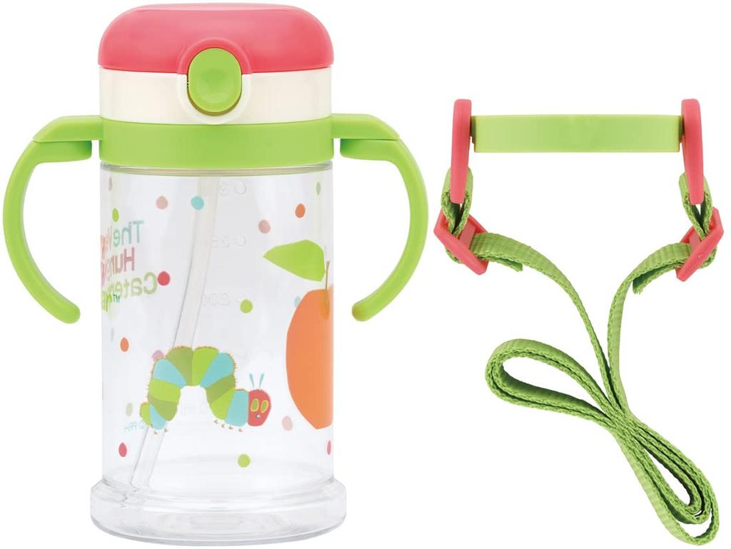 Skater Baby Straw Mug 370ml 2-Way Foldable Handle Shoulder Strap Curious George Around 1 Year and Older KSHW2N-A