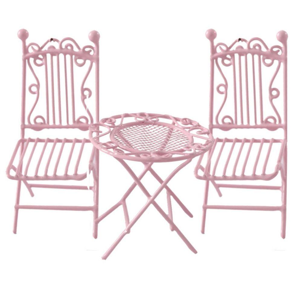 Dolls House European Style Scene Model Fairy Garden Seat Miniature Furniture Dollhouse Table Chair