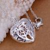 Изящная подвеска с серебряным покрытием 925 пробы - серебряные ювелирные изделия, цепочка, ожерелье с подвесками в виде цветка и сердца для женщин Sp010