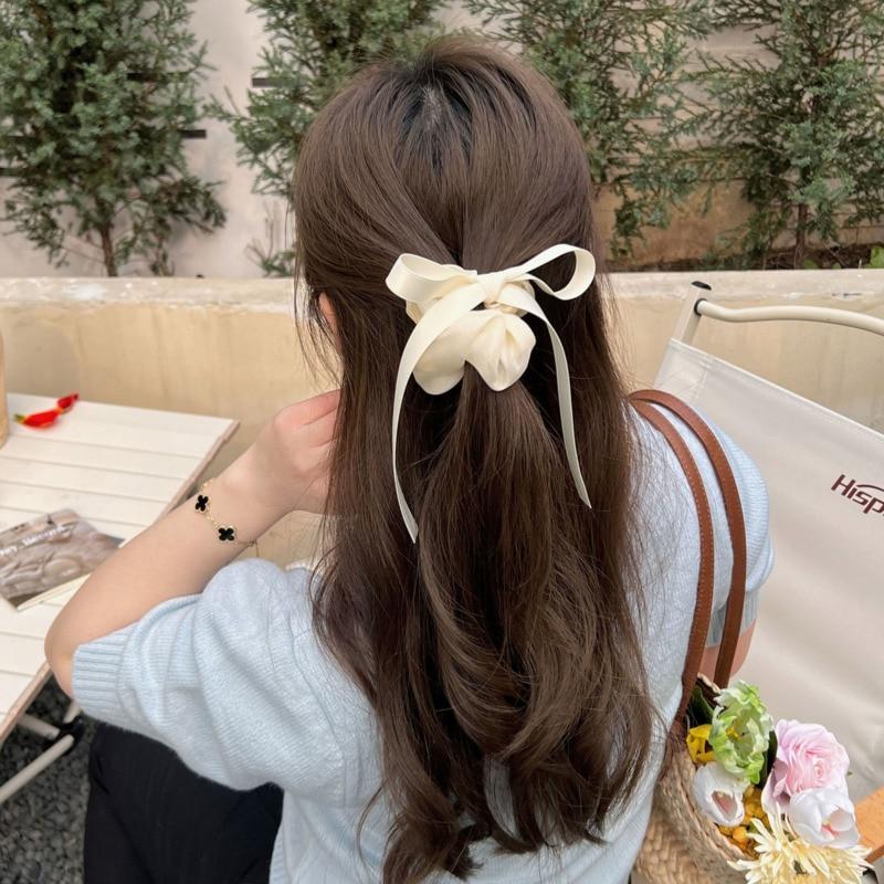 Корейская длинная лента с кисточкой, веревка для волос, кольцо в стиле ретро, ​​бант, резинка для волос с хвостиком, модная эластичная повязка для волос, повязка на голову, женские аксессуары для волос