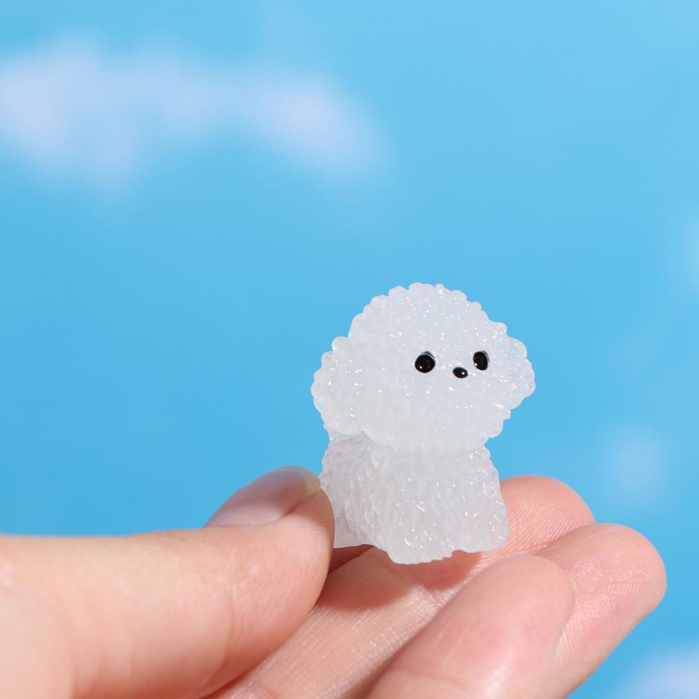 Cartoon Noctilucent Dog Figurines Handmade Micro Landscape Decoration Car Decoration