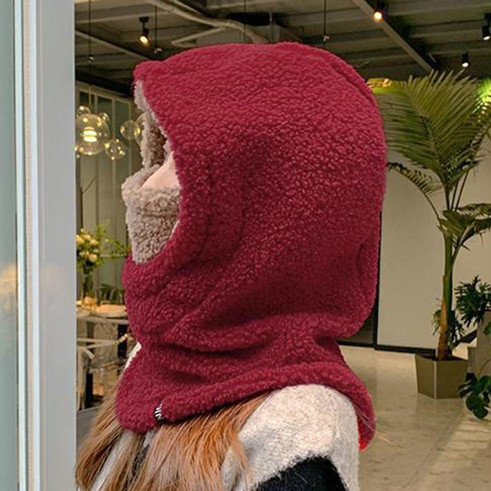 Warm Scarf Girl Beanie Women Hat Korean Style Beanies Hooded Collar Head Cover Plush Hat