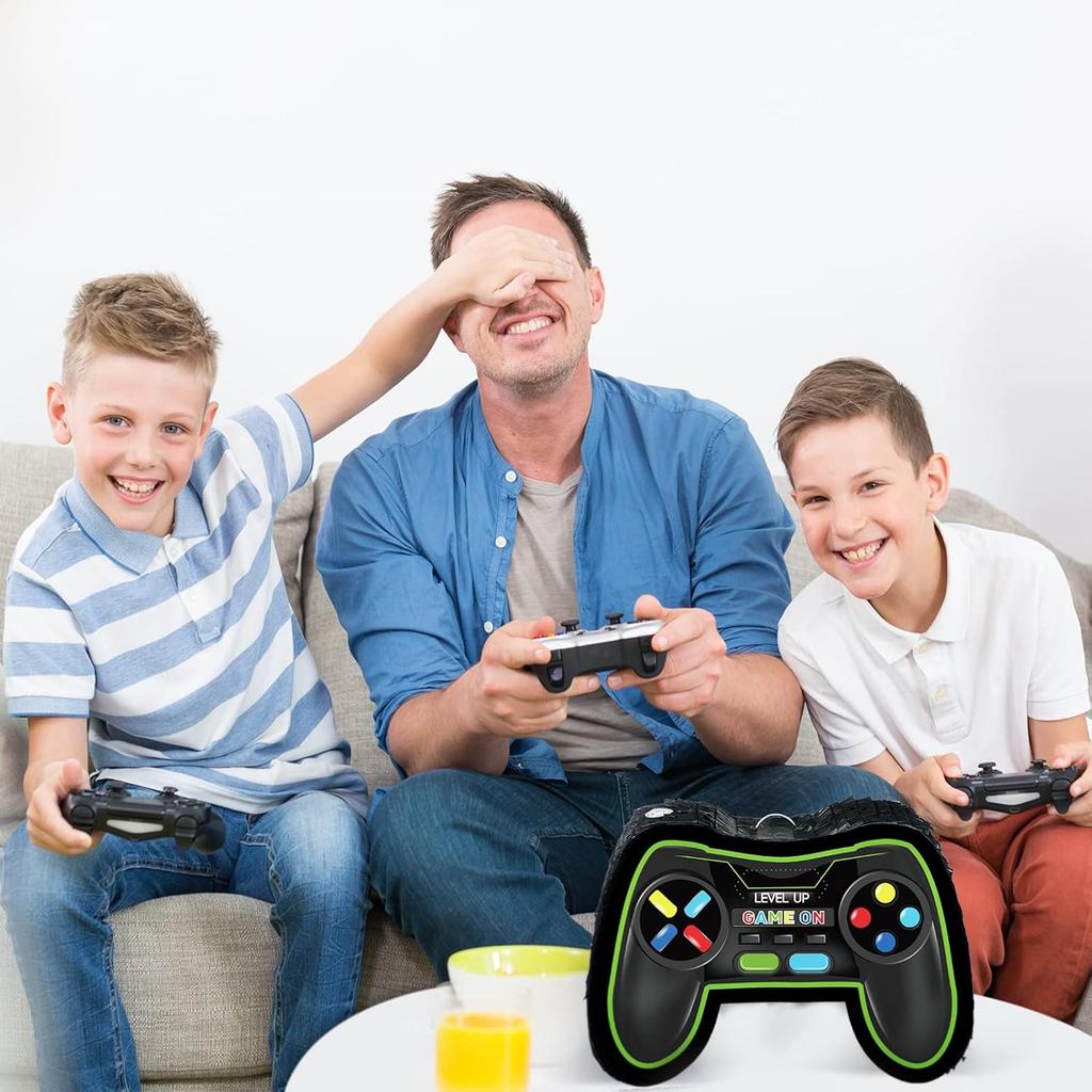 Zonon Video Game Controller Piñata Bundle Fiesta Gaming Controller Piñata Set with Blindfold and Bat Birthday Gamer Party Supplies Game for Gaming