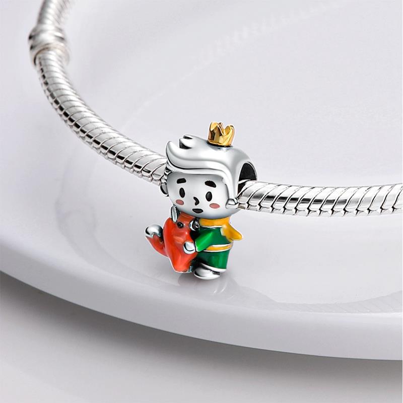 Character Charms 925 Sterling Silver Snowman Dragon Elephant Prince Fox Pendant Beads Fit Fashion Charms Original DIY Jewellery