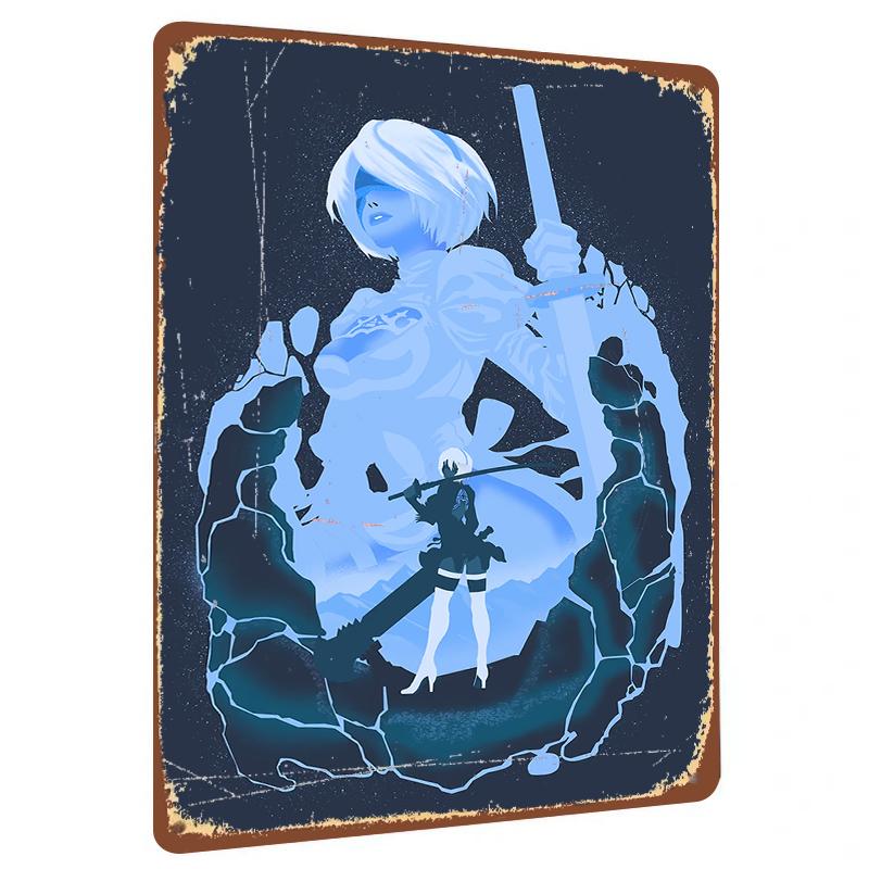 Custom B Character Metal Wall Art Decorative Painting for Game Fans Home Decoration