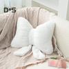 Bow Pillow Padded Soft Touch Plush Solid Color Bow Shape Bedroom Living Room Car Dorm Office Decoration Cushion Sleeping Pillow
