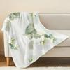 Thick Floral Flannel Blanket | Warm & Soft, Delicate Fresh Design, Single Size for Home, Guest, Christmas & Holiday Use