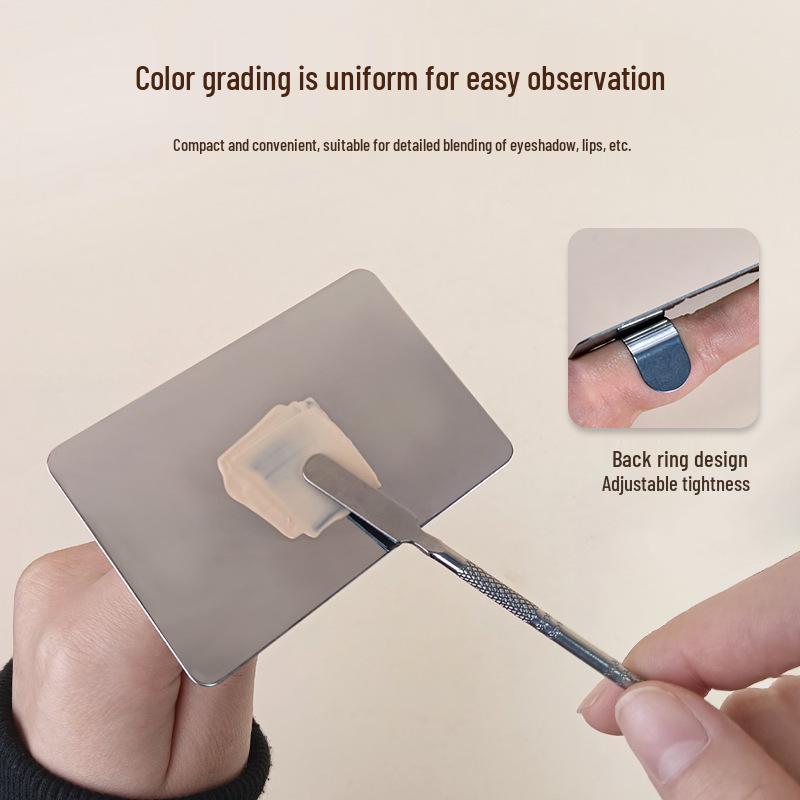 Набор палитры для смешивания макияжа и шпателя из нержавеющей стали