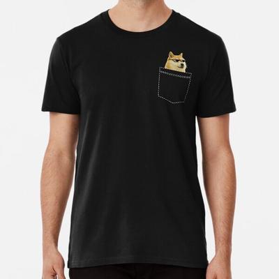 Смешной DOGE MEME Собака Сиба-ину в кармане Размеры S-5XL Сделано в АВ/США Футболка