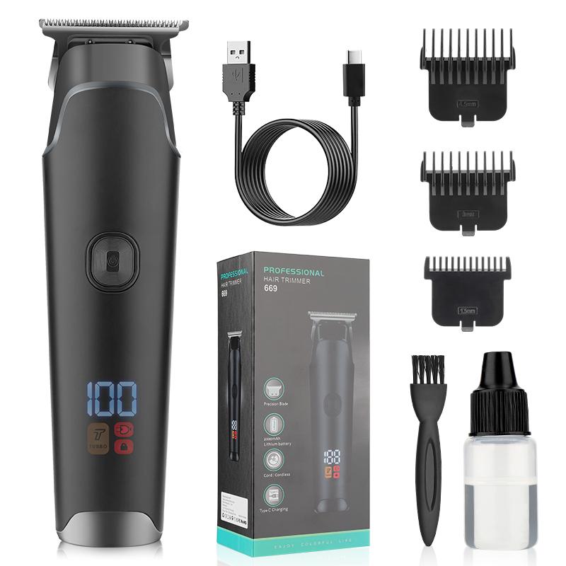 LCD Digital Display Men's Hair Clipper Hair Salon Engraving Electric Clipper USB Hair Clipper Bald Machine
