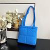 Ielgy Tote Bag Large Capacity Solid Color Simple Nylon Diamond Shoulder Bag Daily Commuter All-Match Underarm Bag