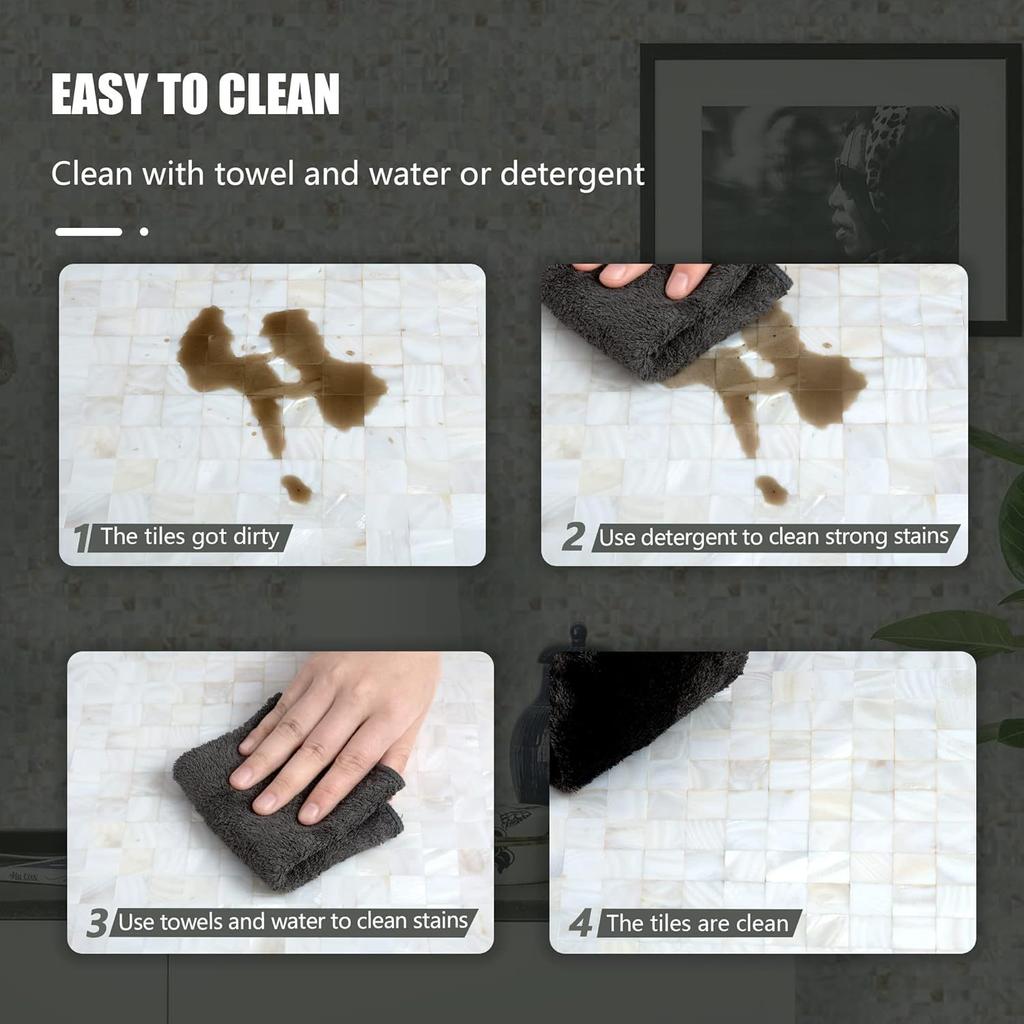 Ракушечная плитка, перламутровая мозаика, самоклеящаяся плитка для стен кухни, ванной комнаты, украшения спальни, белая, 1 шт., 30*30 см/12*12 дюймов