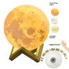 3D Moon Lamp: Bluetooth Night Light with Remote Control for Creative Atmosphere and Bedside Lighting