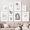 Wall Art Canvas Painting Modern Abstract Line Face Minimalist Nordic Posters And Prints Wall Pictures For Living Room Decoration No Frame