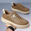 Men's Shoes 2024 New Fashion Retro Sports Casual Board Shoes Men's One-pedal Leather Platform Shoes