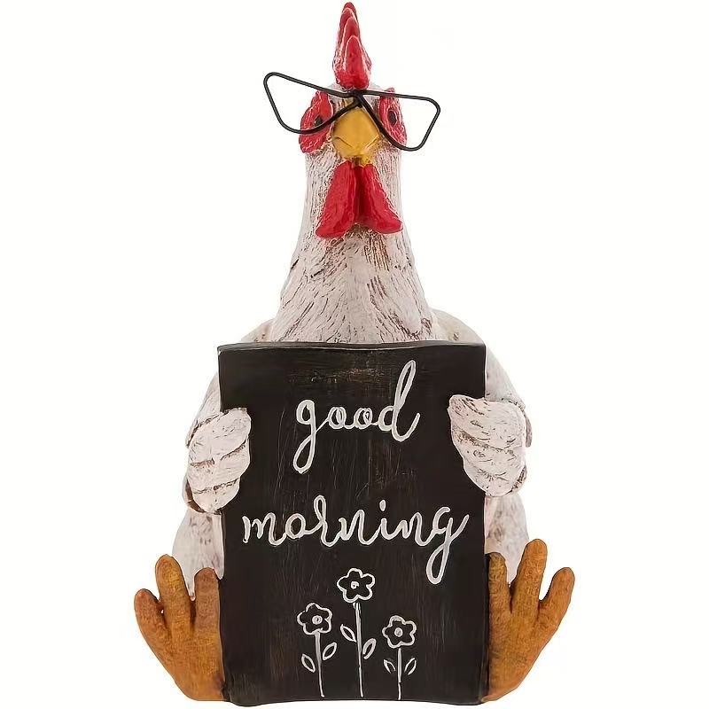 Rooster Statue Decor Statues Resins Garden Farm Yard Lawn Chicken Hen Sculpture Art Craft Courtyard Housewarming Home Decoration
