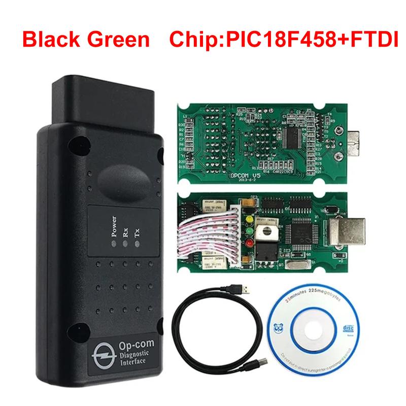 Newest 2026 Opcom 1.99 For Opel Full Chip OP-COM V1.99 FTDI PIC18F458 Can Bus OBD 2 OBD2 Car Diagnostic Cable Tool