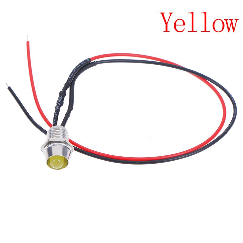 0.31" Led Metal Indicator Dash Light Lamp 12V Car Truck Red Green Blue