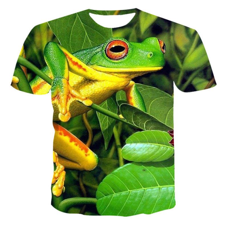 Summer 3D Funny Tree Frog Graphic T Shirts For Men Fashion Casual Animal Print T Shirt Personality Interesting Trend T-shirt