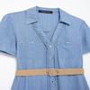 Fashion Style 2024 Summer New Women's Clothing with Belt Shirt Style Midi Skirt Dress Long Dress 7929052